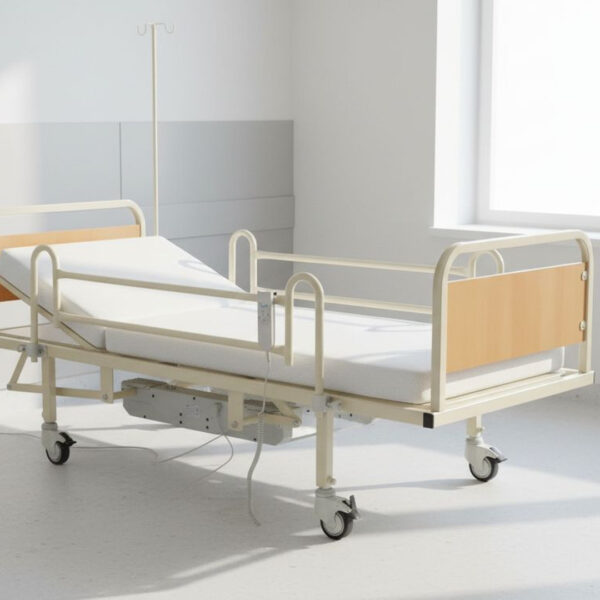 2 Motorlu Demir Korkuluklu Hasta Yatağı